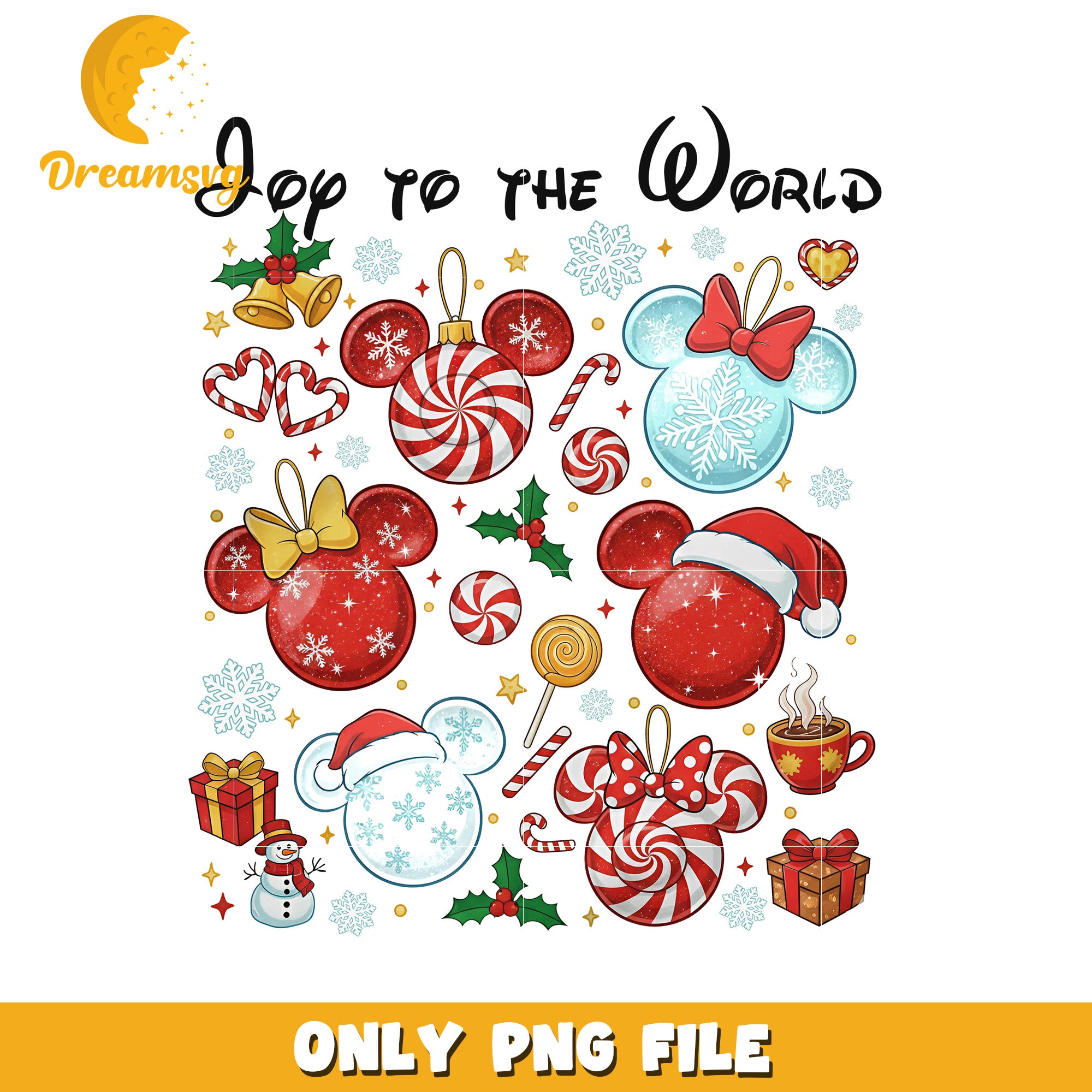 Joy to the World png, white christmas​​​ png, cartoon​ png