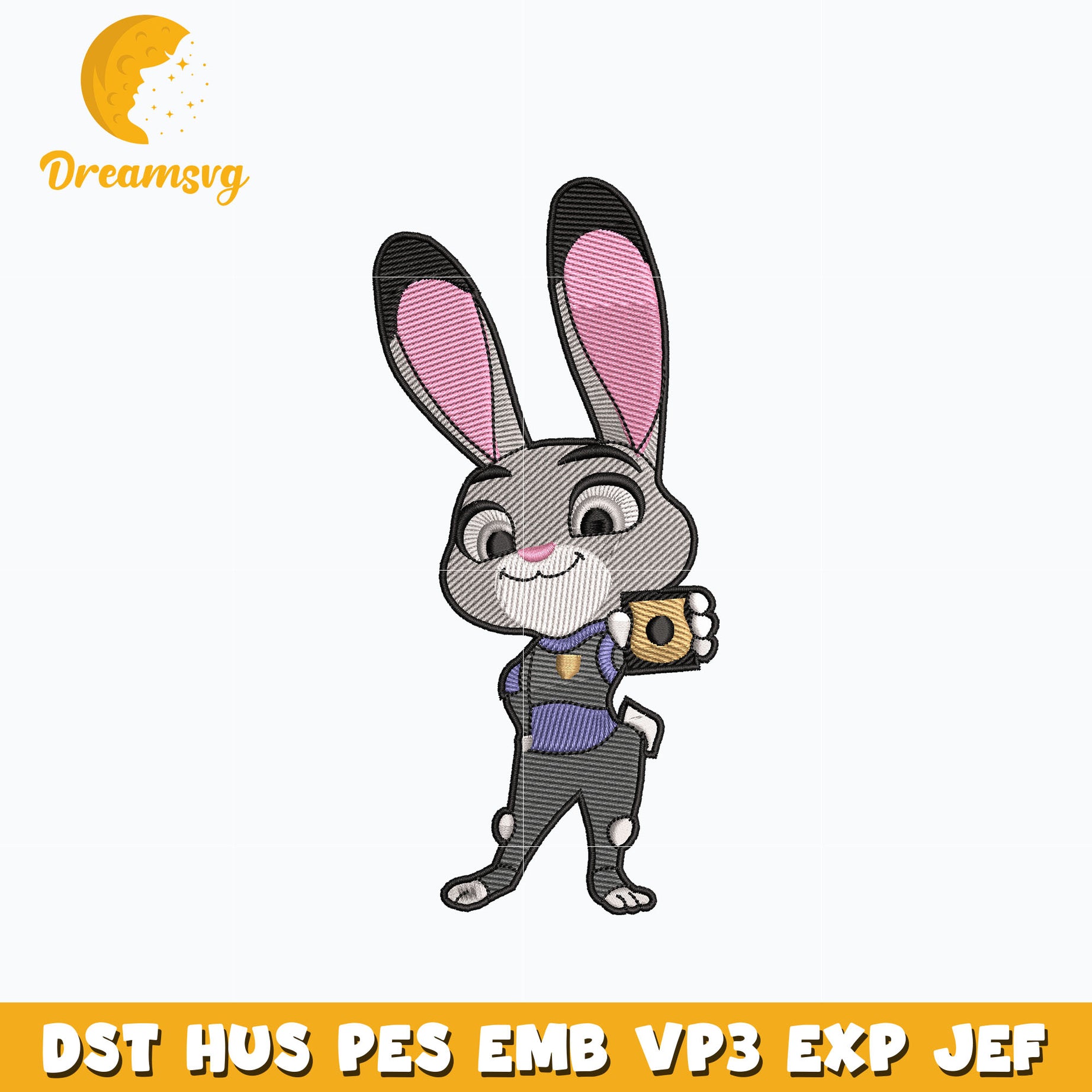 Judy Hopps bunny embroidery design – DreamSVG Store