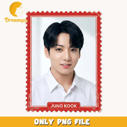 Jung Kook BTS Stamp PNG, Kpop Fan Art PNG, BTS Member PNG