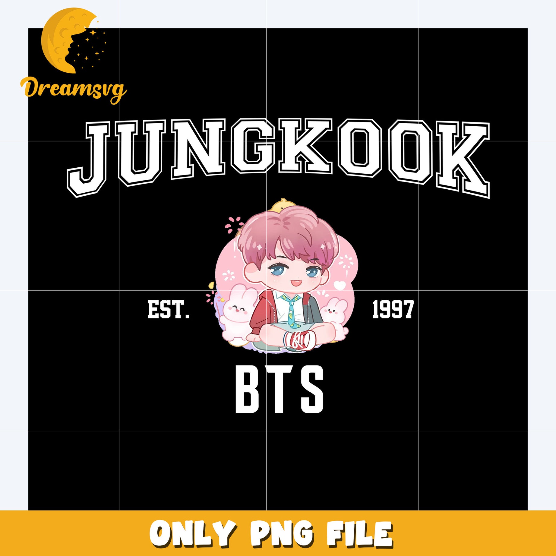 Jungkook bts white words png, bangtan boys png, bts members mascots​ png
