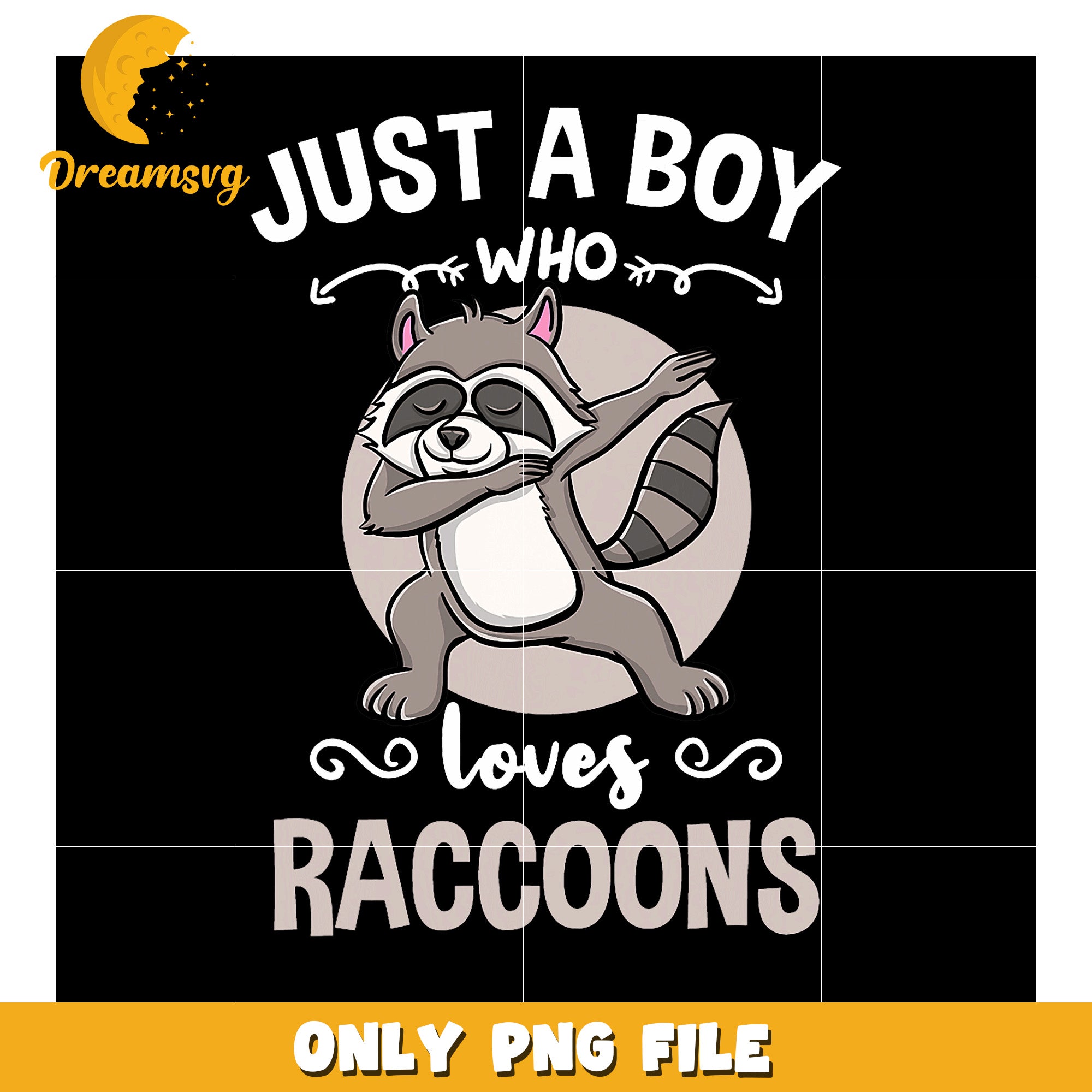 Just a Boy Who Loves Raccoons PNG