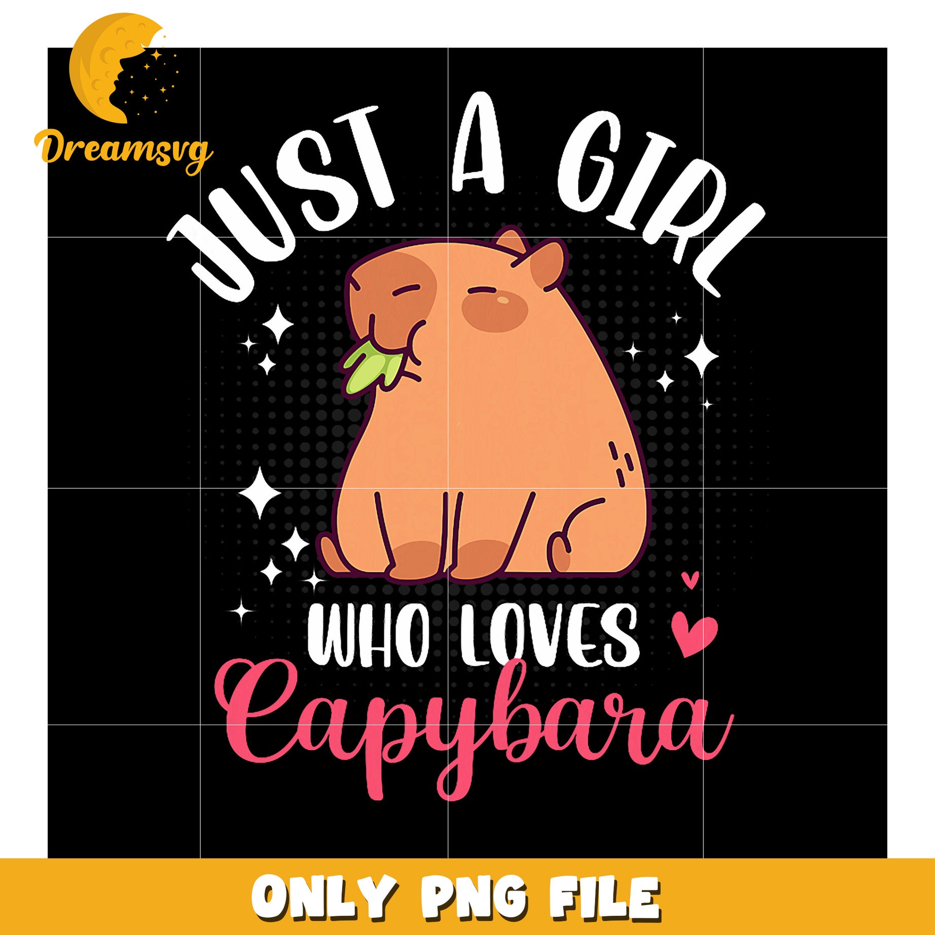 Just a Girl Who Loves Cute Capybara PNG Graphic Design