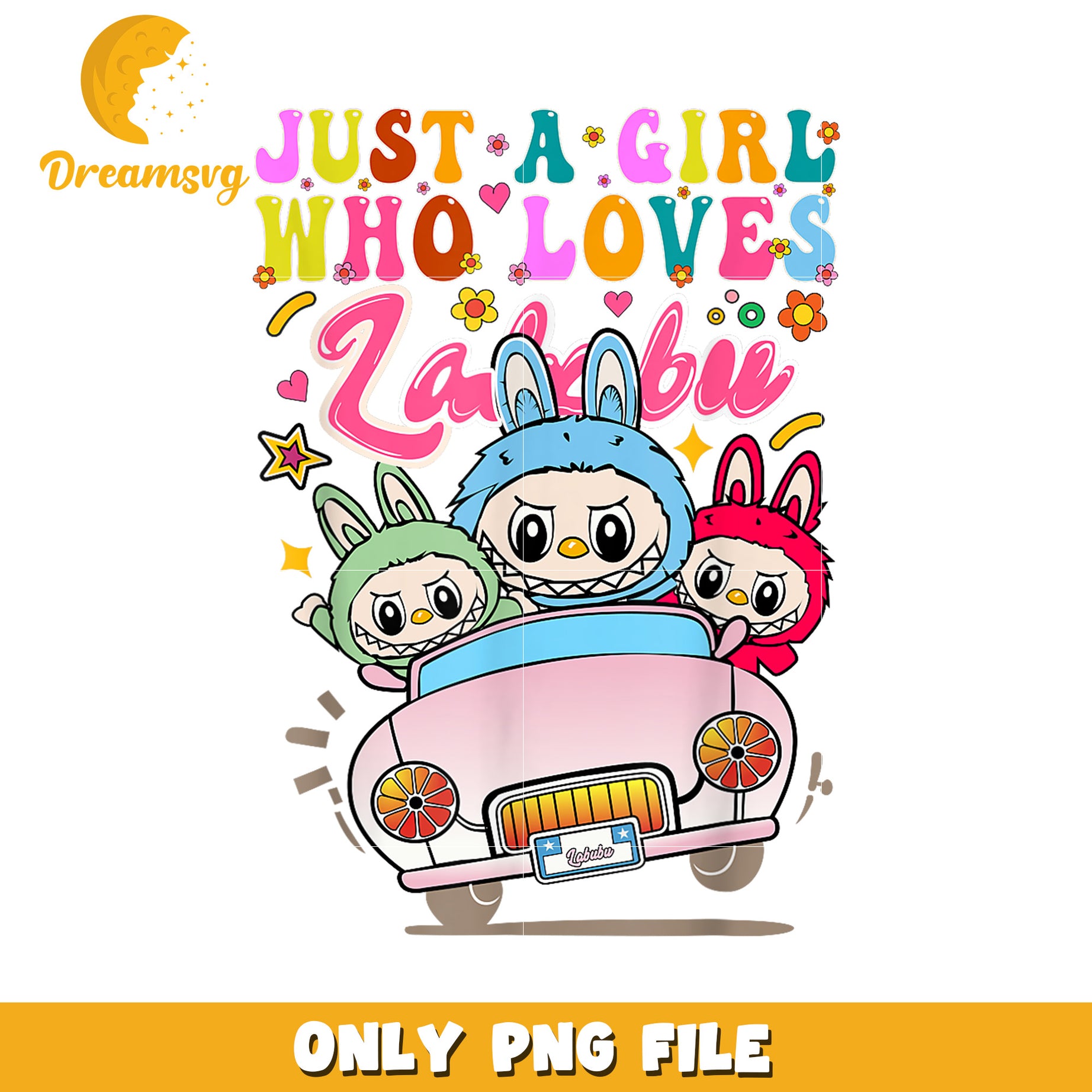 Just a Girl Who Loves Labribu, Cute PNG Design for Kids