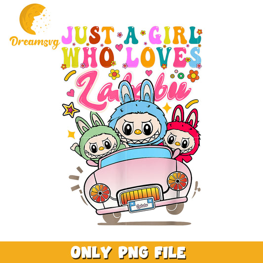 Just a Girl Who Loves Labribu, Cute PNG Design for Kids
