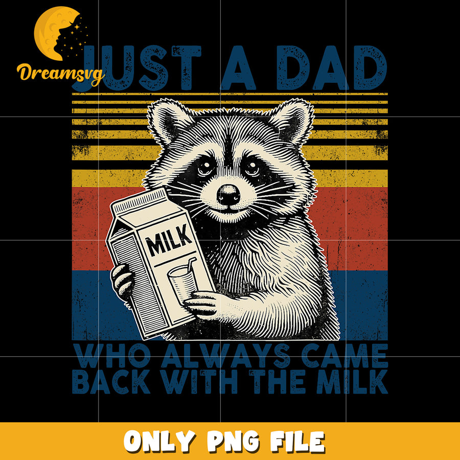 Just a dad who always come back with the milk png, rocket racoon png