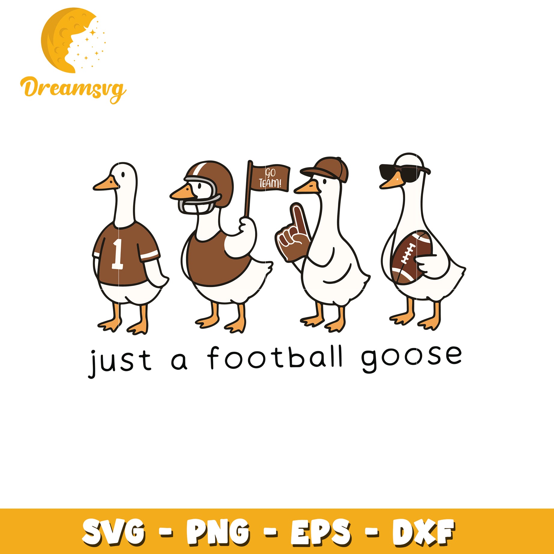 Just a football goose svg, funny quotes svg, cartoon characters svg