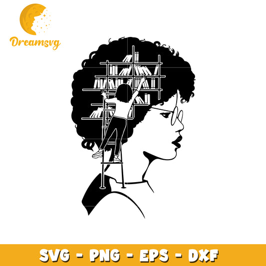 Just a girl who loves books svg, black girl svg, love book svg