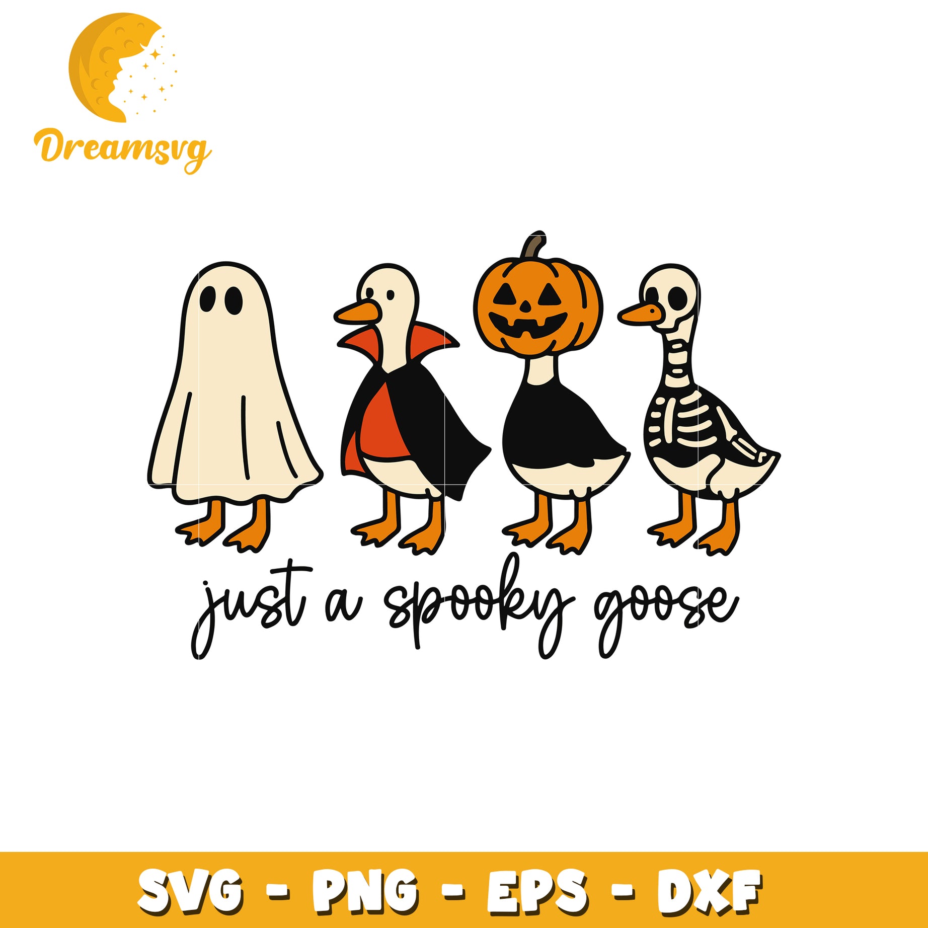 Just a spooky goose svg, spooky halloween svg, trick or treat svg