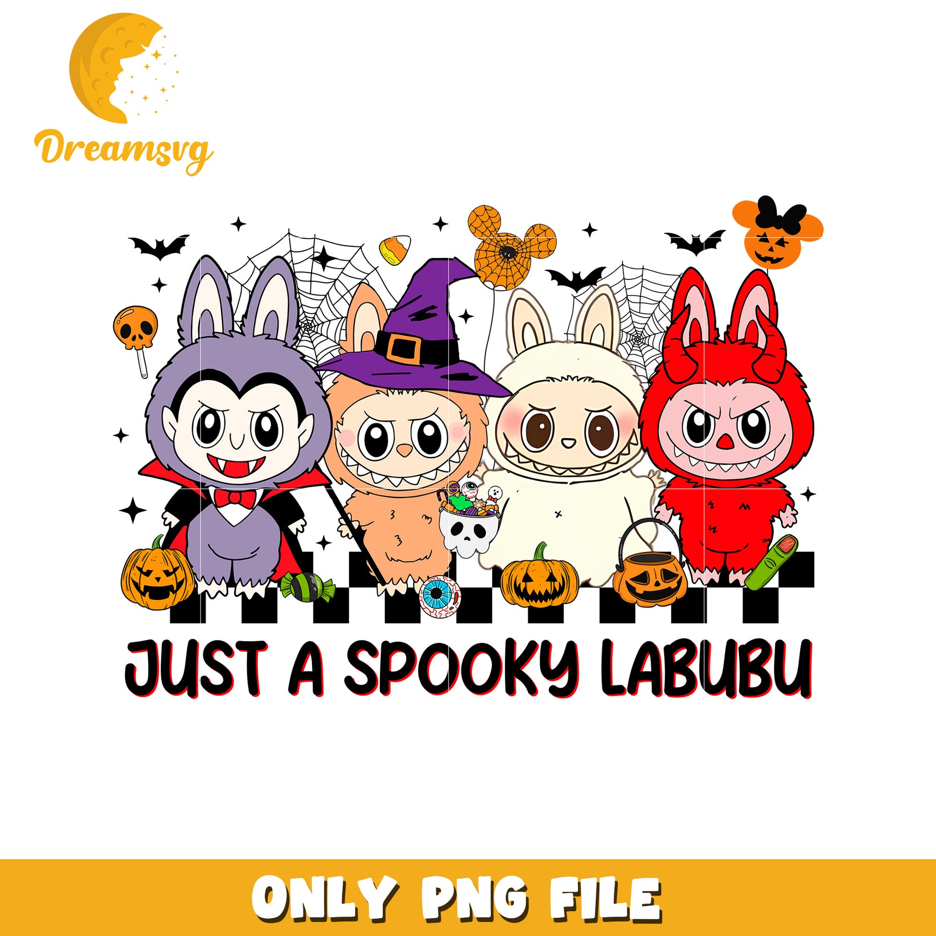 Just a spooky labubu design png, halloween cartoons png, spirit halloween png