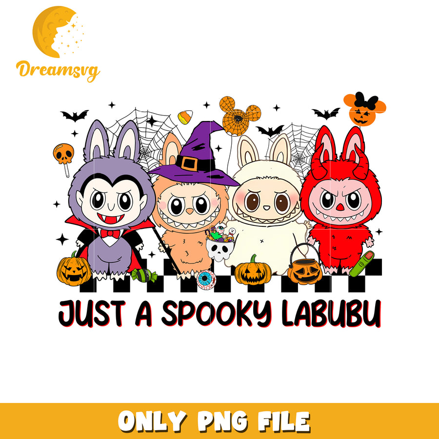 Just a spooky labubu design png, halloween cartoons png, spirit halloween png
