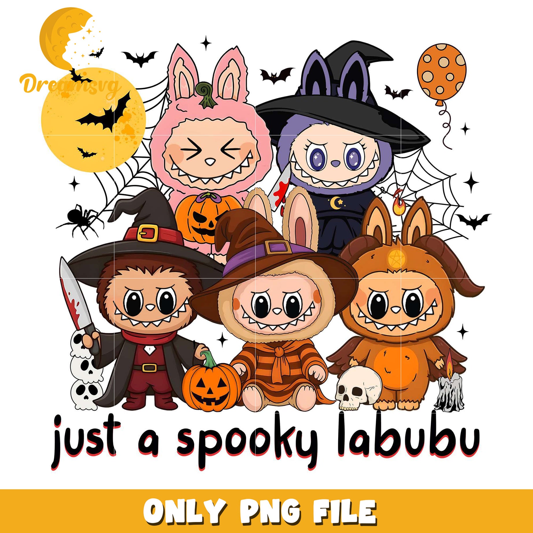 Just a spooky labubu png, halloween cartoons​ png, halloween movies​ png