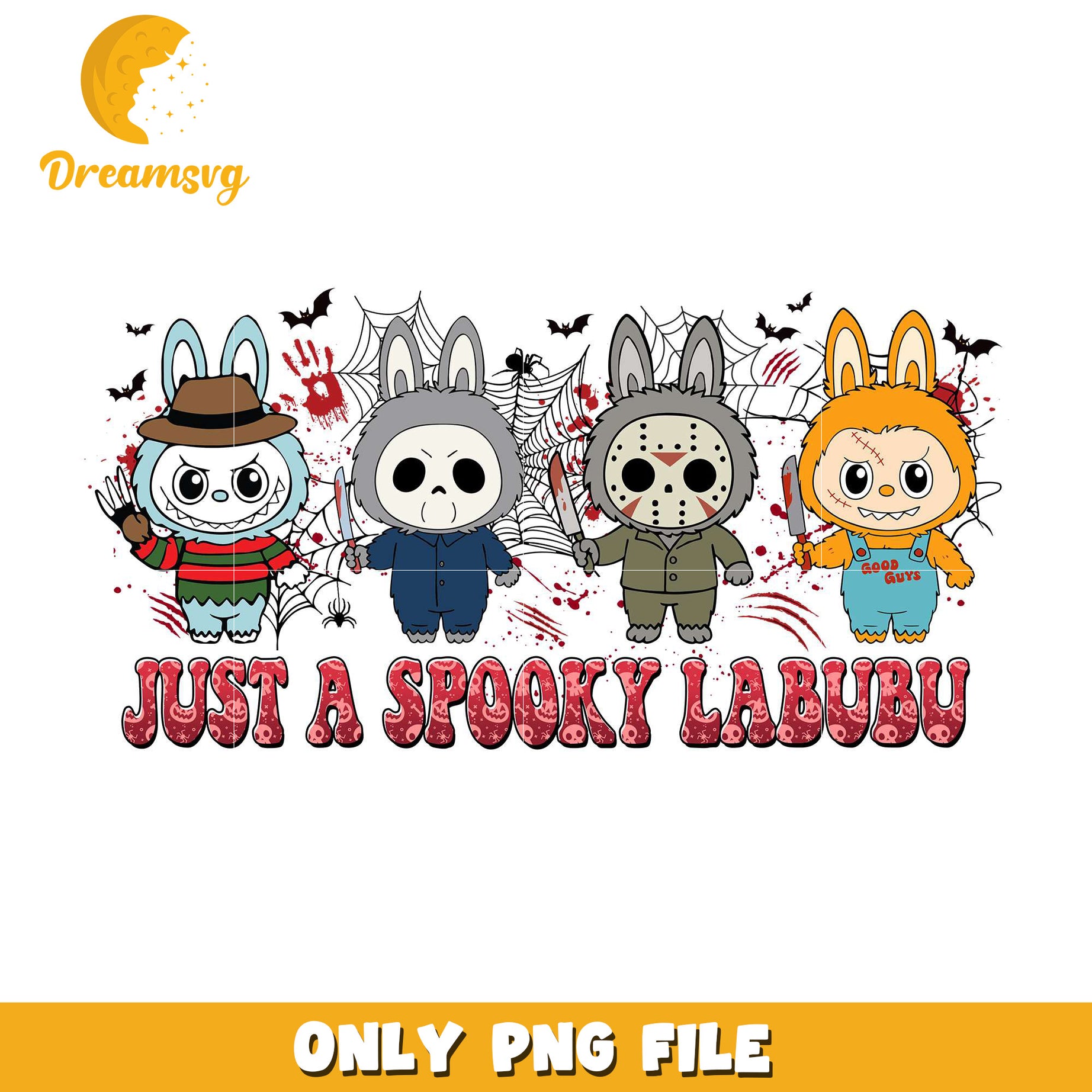 Just a spooky labubu png, halloween store​ png, halloween movies​ png