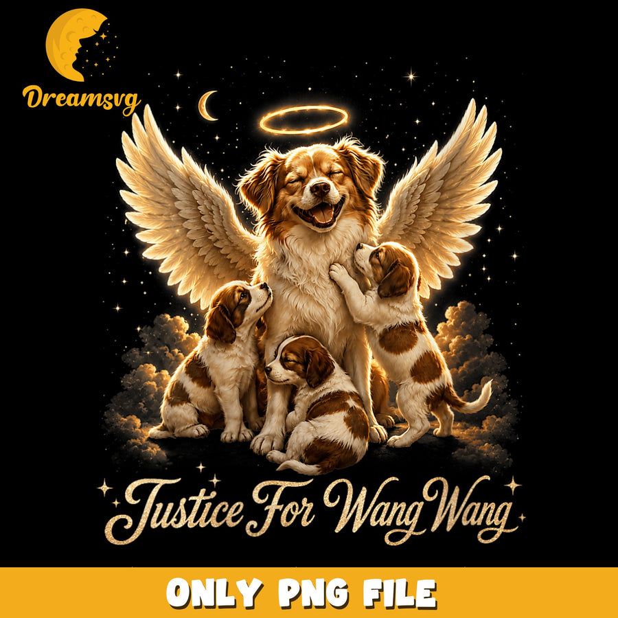 Justice For Dogs PNG, Angel Pets Theme, Cute Art PNG
