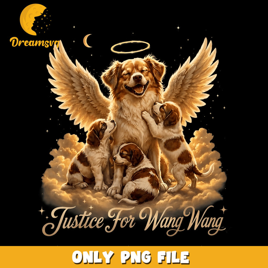 Justice For Dogs PNG, Animal Angel Design, Cute Art PNG