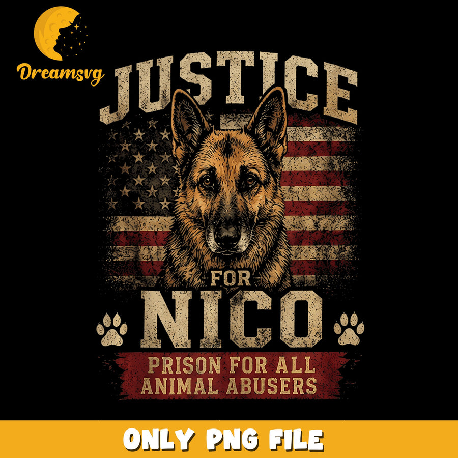 Justice For Nico PNG, Animal Rights Theme, Advocacy PNG