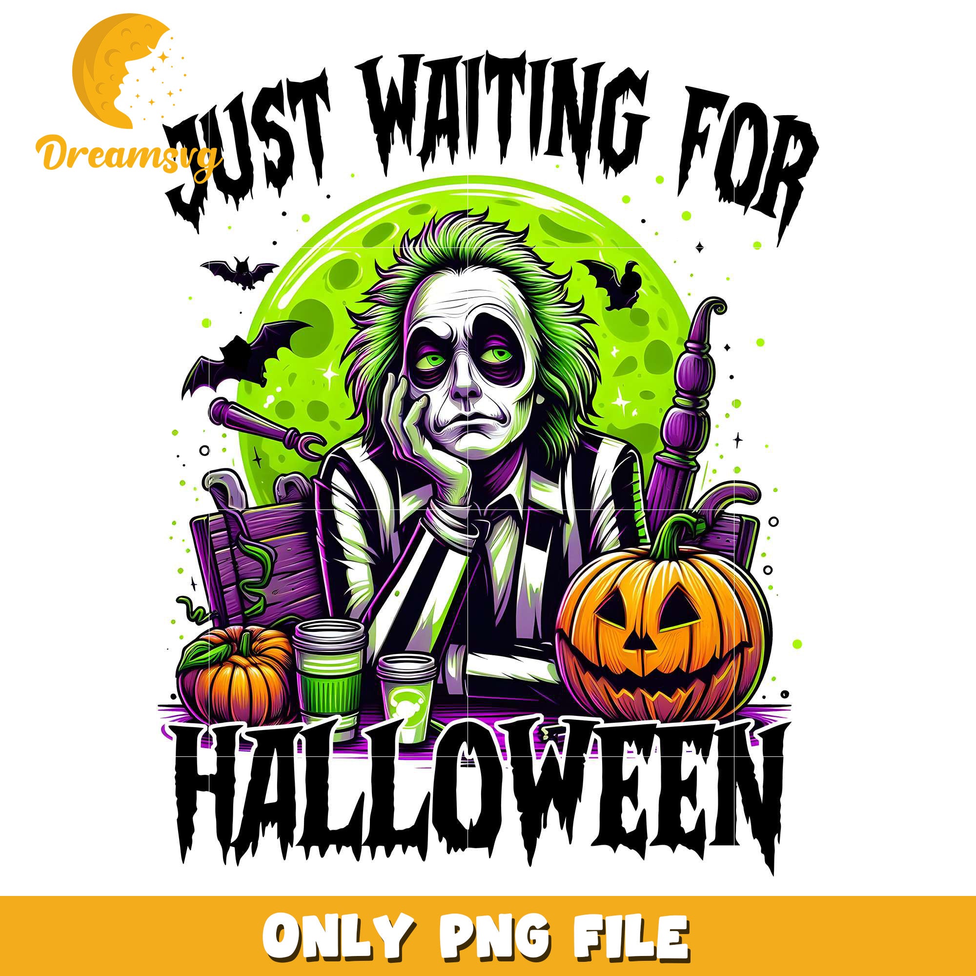 Just waiting for halloween png, halloween decor​ png, halloween background​​ png