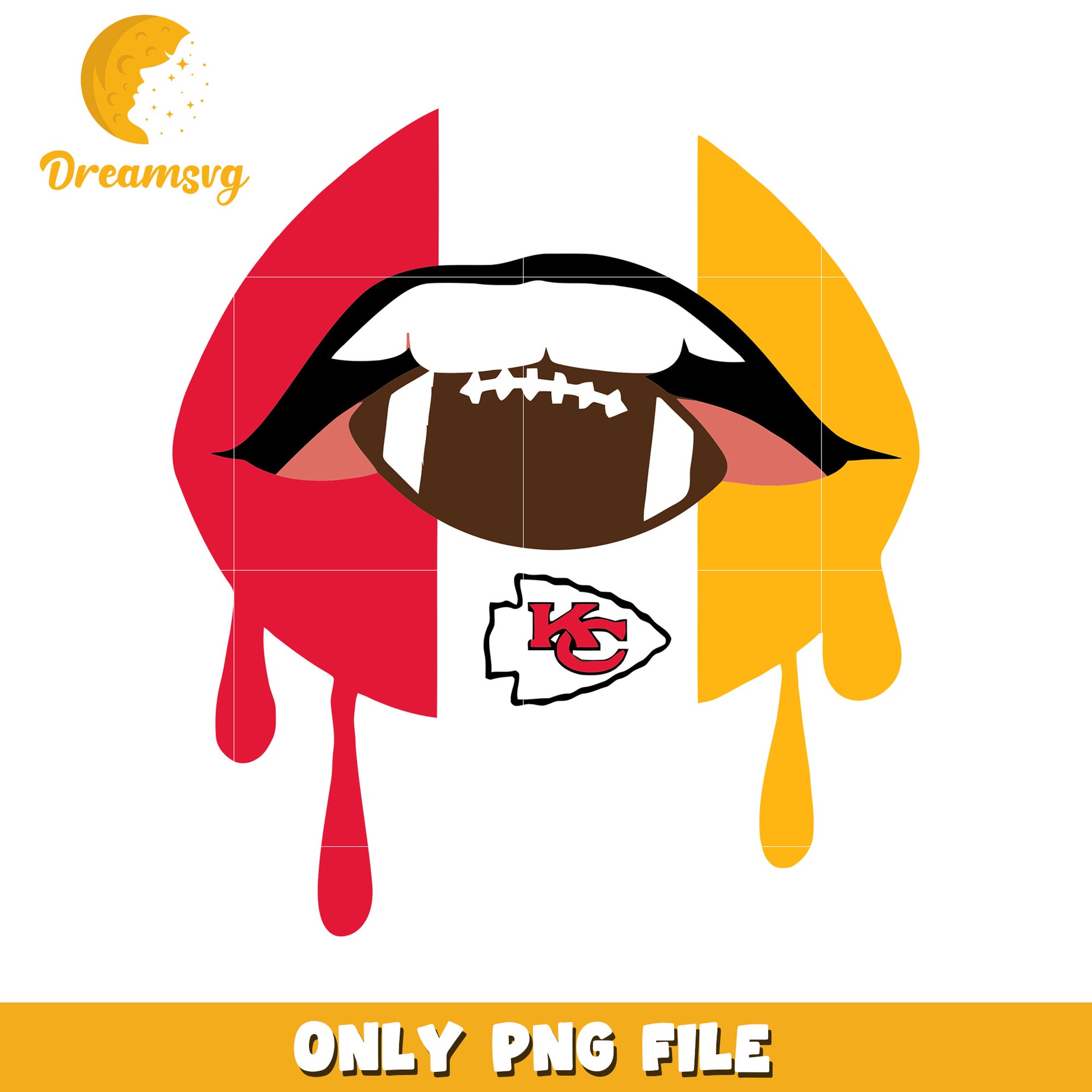 KC Chiefs Lips PNG Football