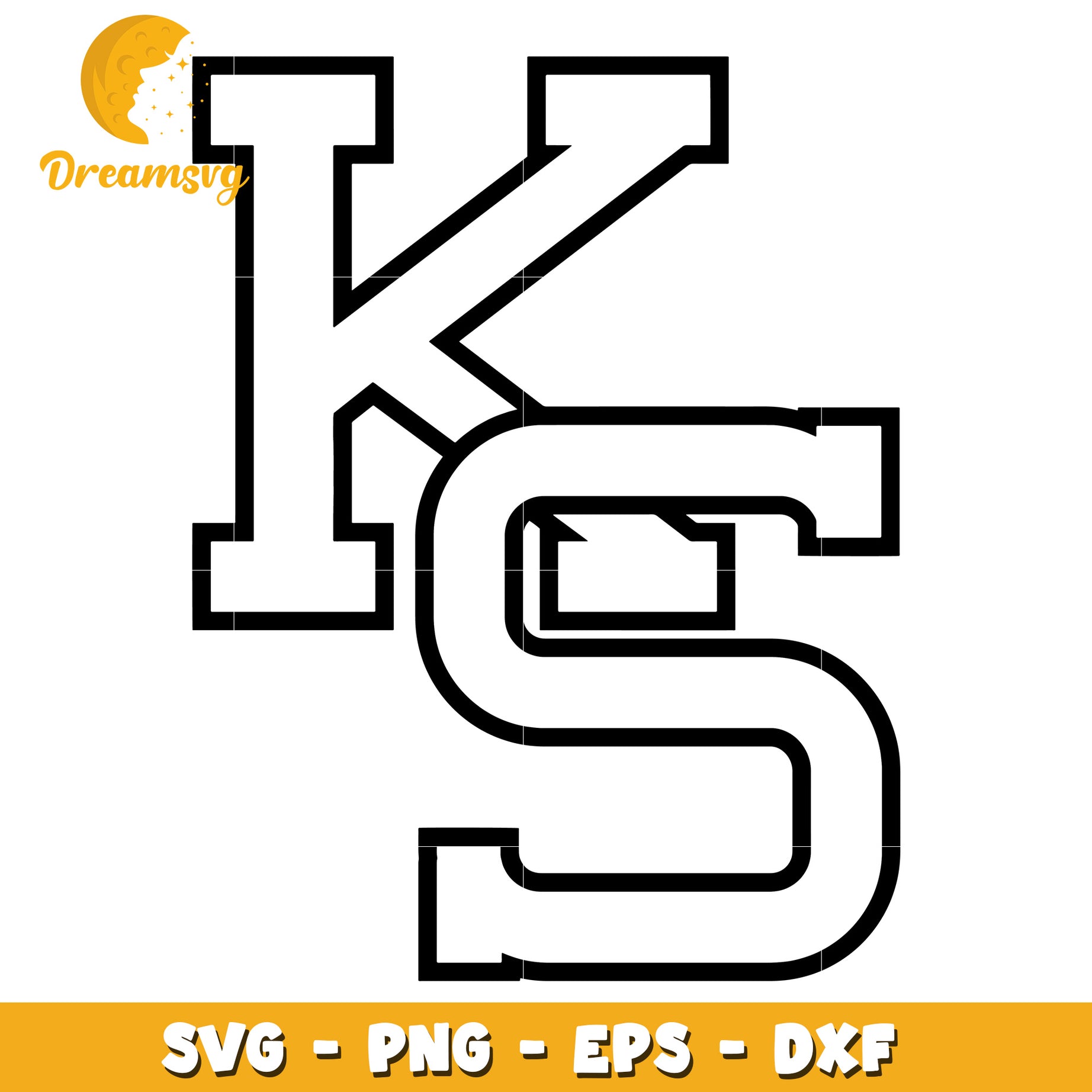 KS Monogram SVG PNG EPS DXF Cut File