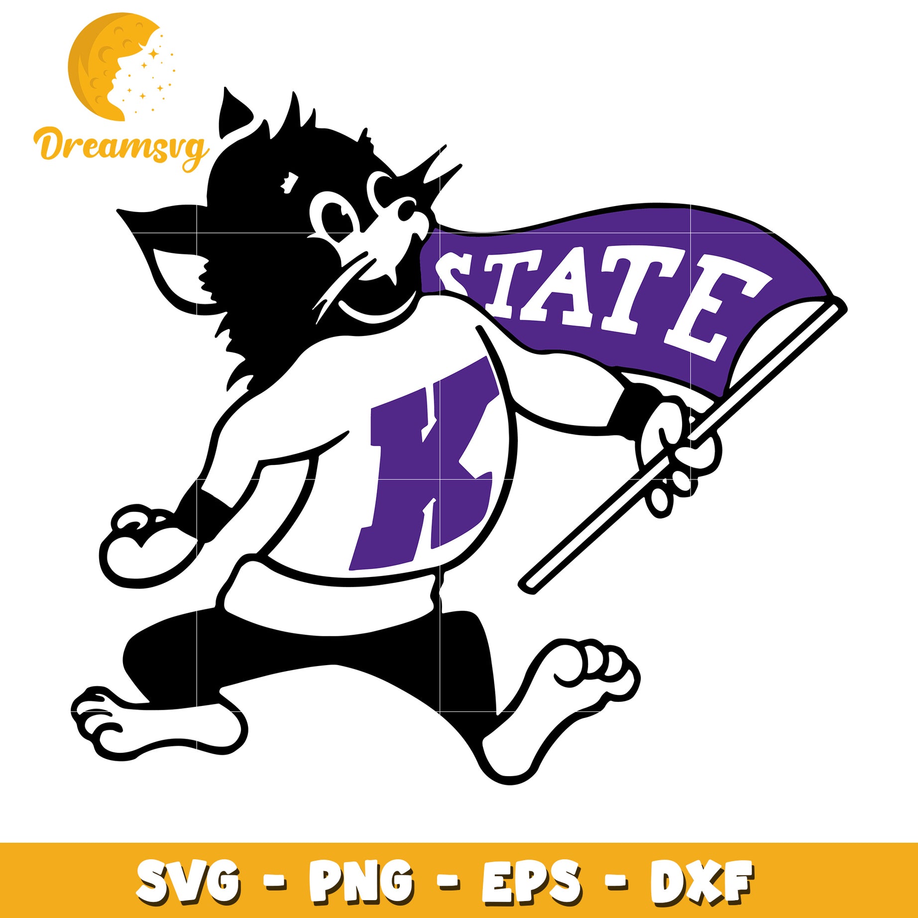 K State Wildcat SVG PNG EPS DXF