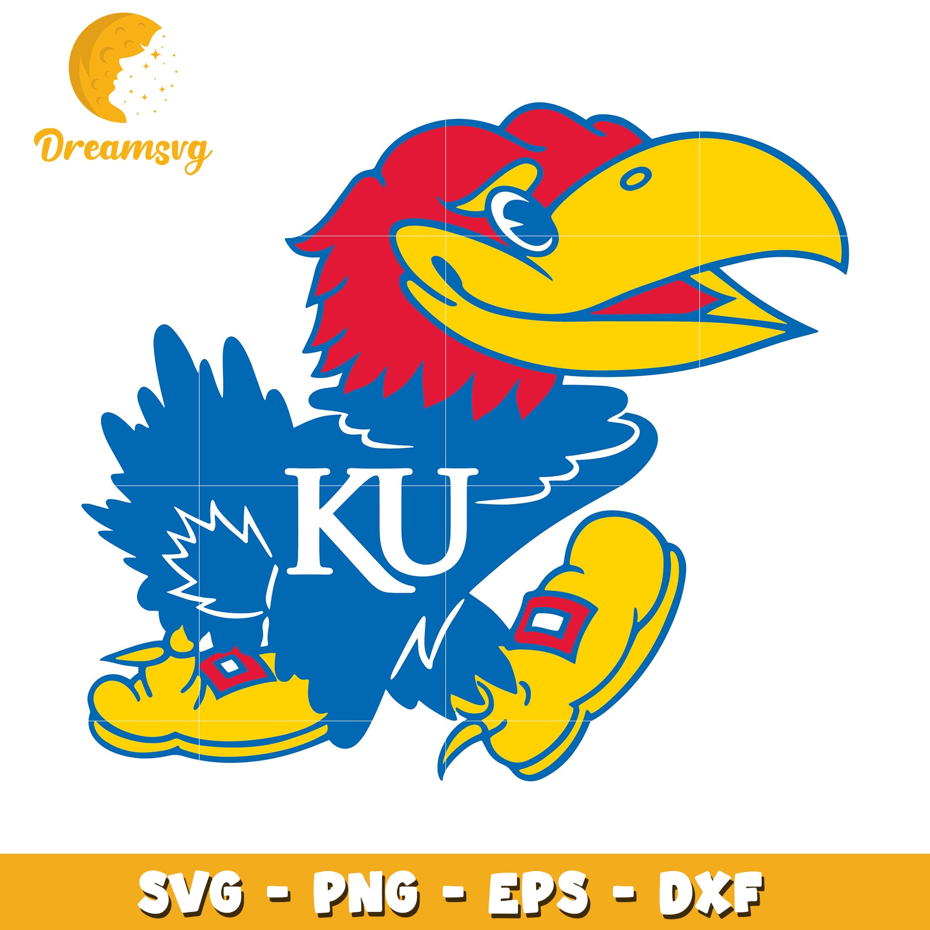 KU Jayhawk Mascot SVG PNG EPS DXF