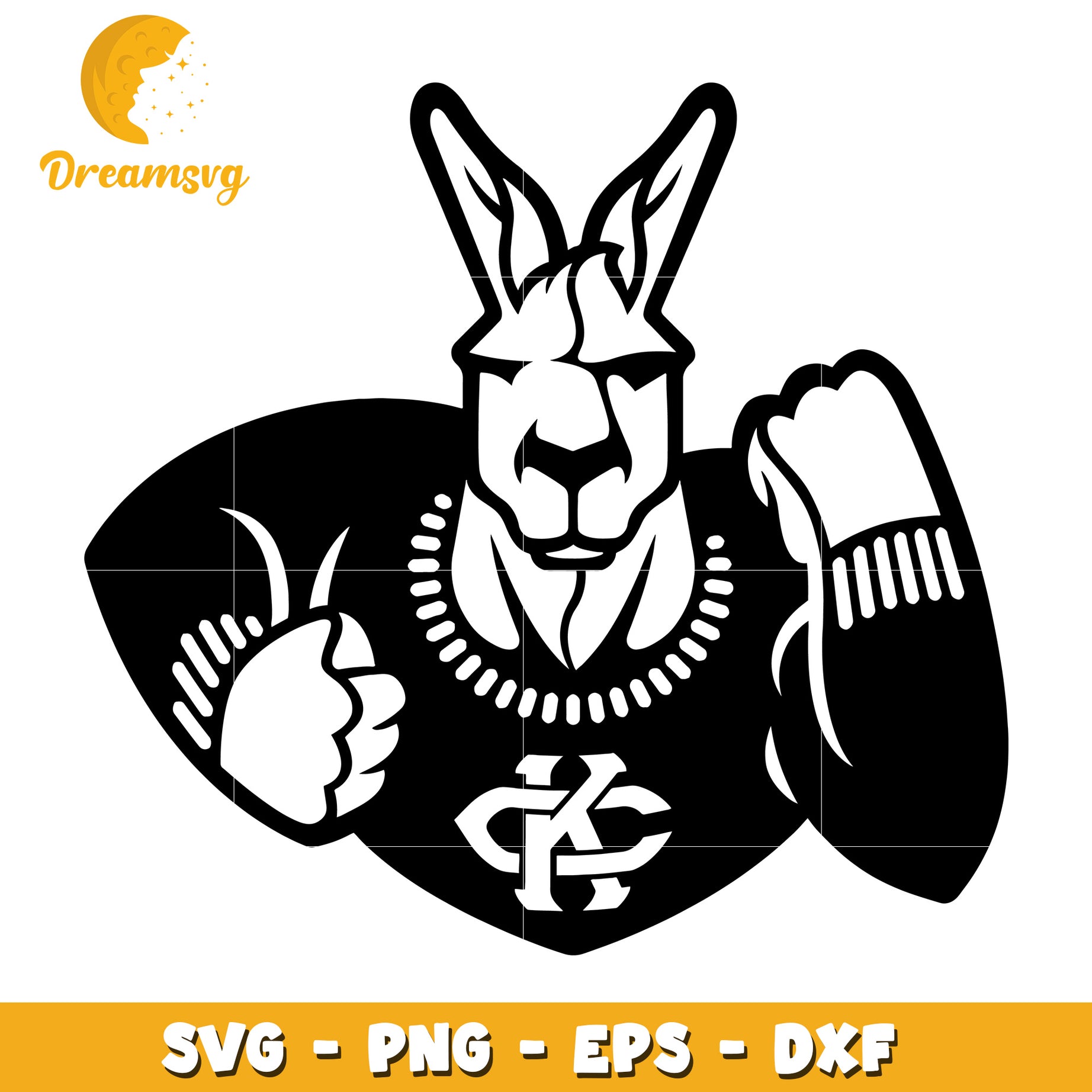 Kangaroo Mascot SVG PNG EPS DXF Cut File