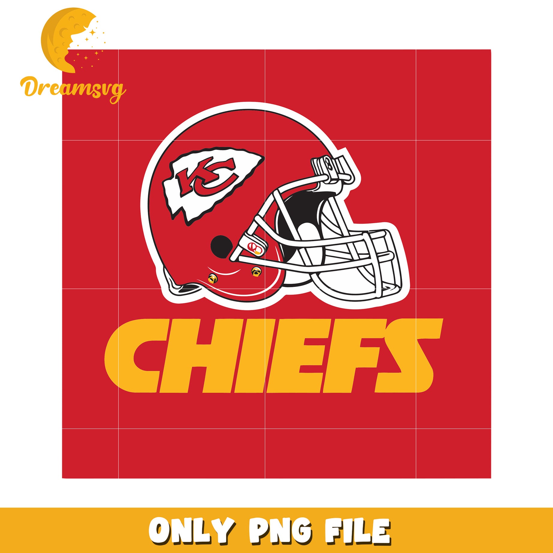 Kansas City Chiefs Football Helmet PNG File Design