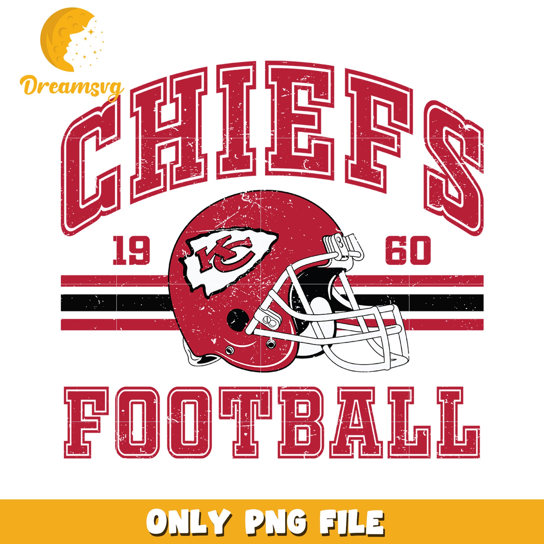 Kansas City Chiefs Football Helmet Vintage Design PNG