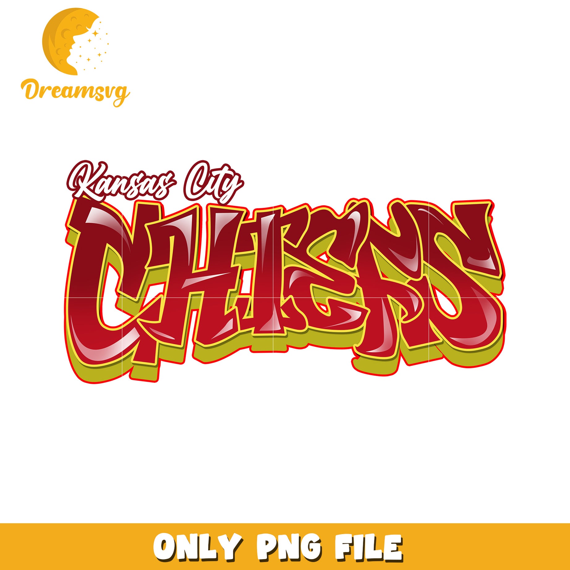 Kansas City Chiefs Graffiti Style PNG File Design