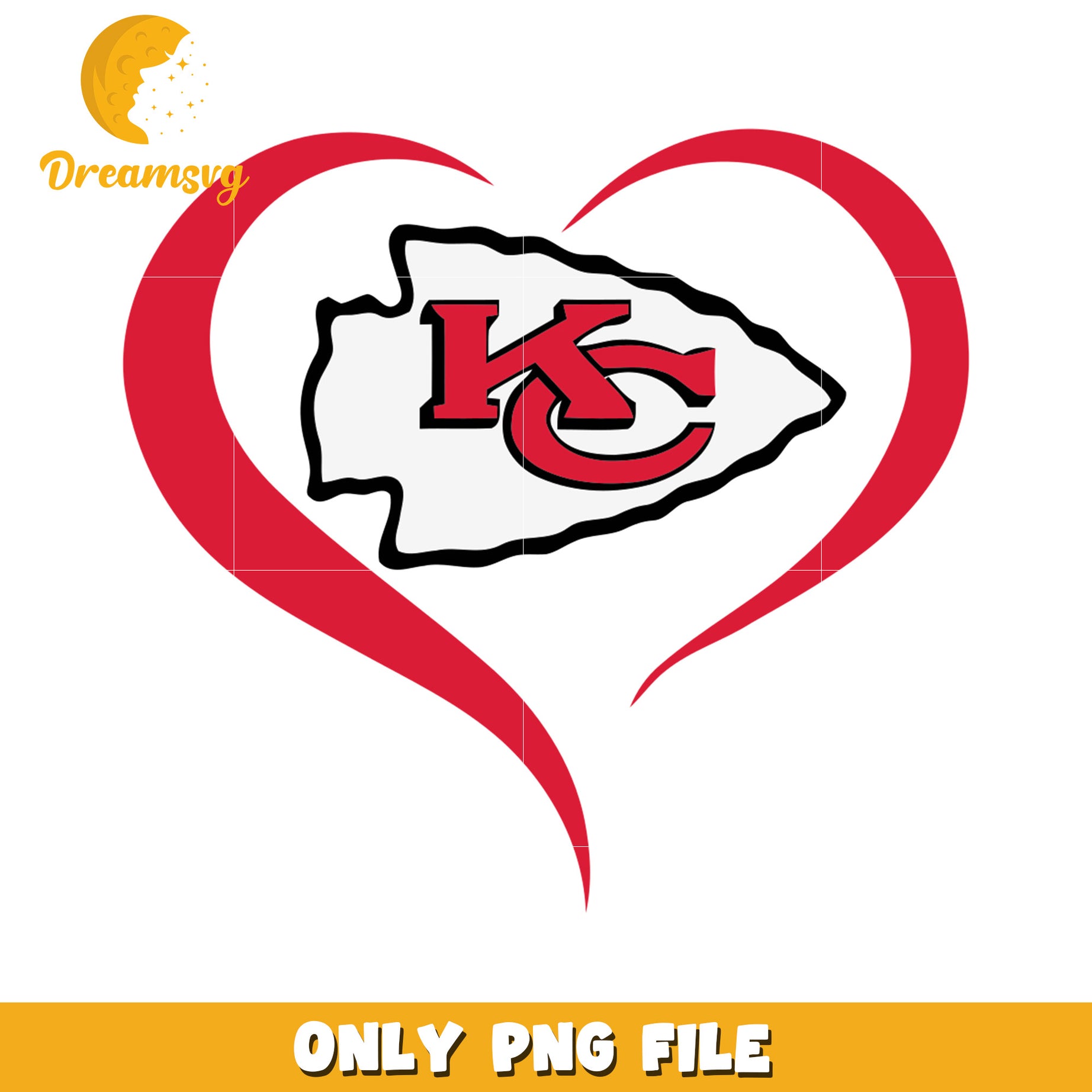 Kansas City Chiefs Heart Logo PNG Design File