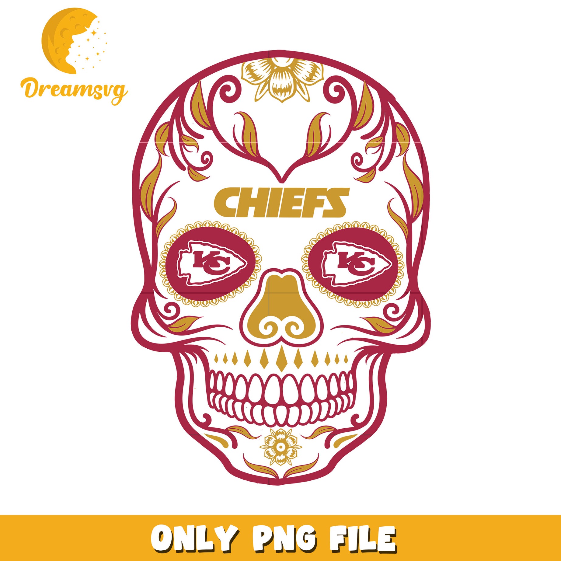 Kansas City Chiefs Sugar Skull PNG