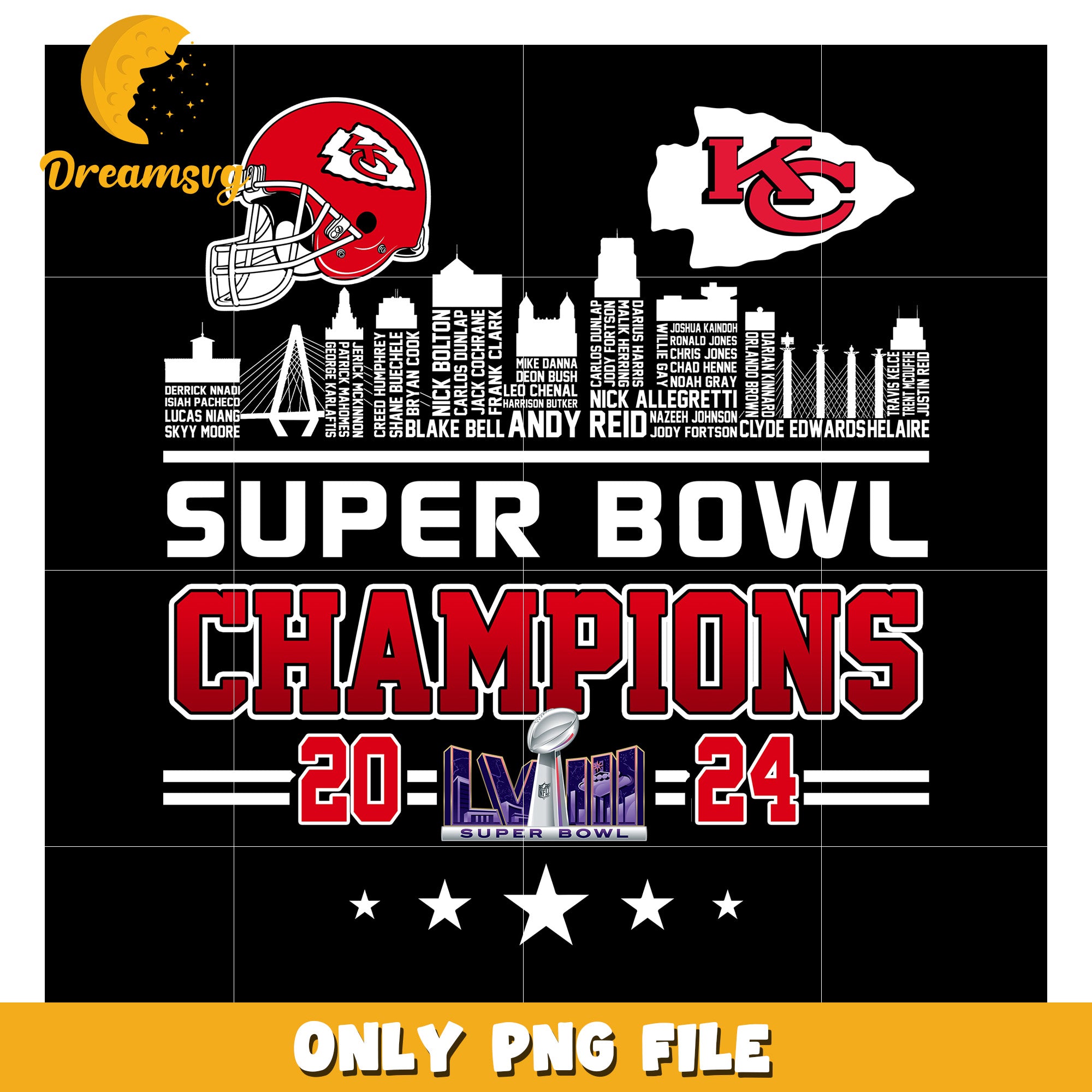 Kansas City Chiefs Super Bowl 2024 Champions PNG