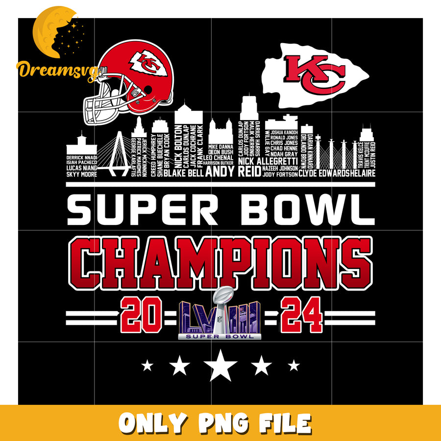 Kansas City Chiefs Super Bowl 2024 Champions PNG