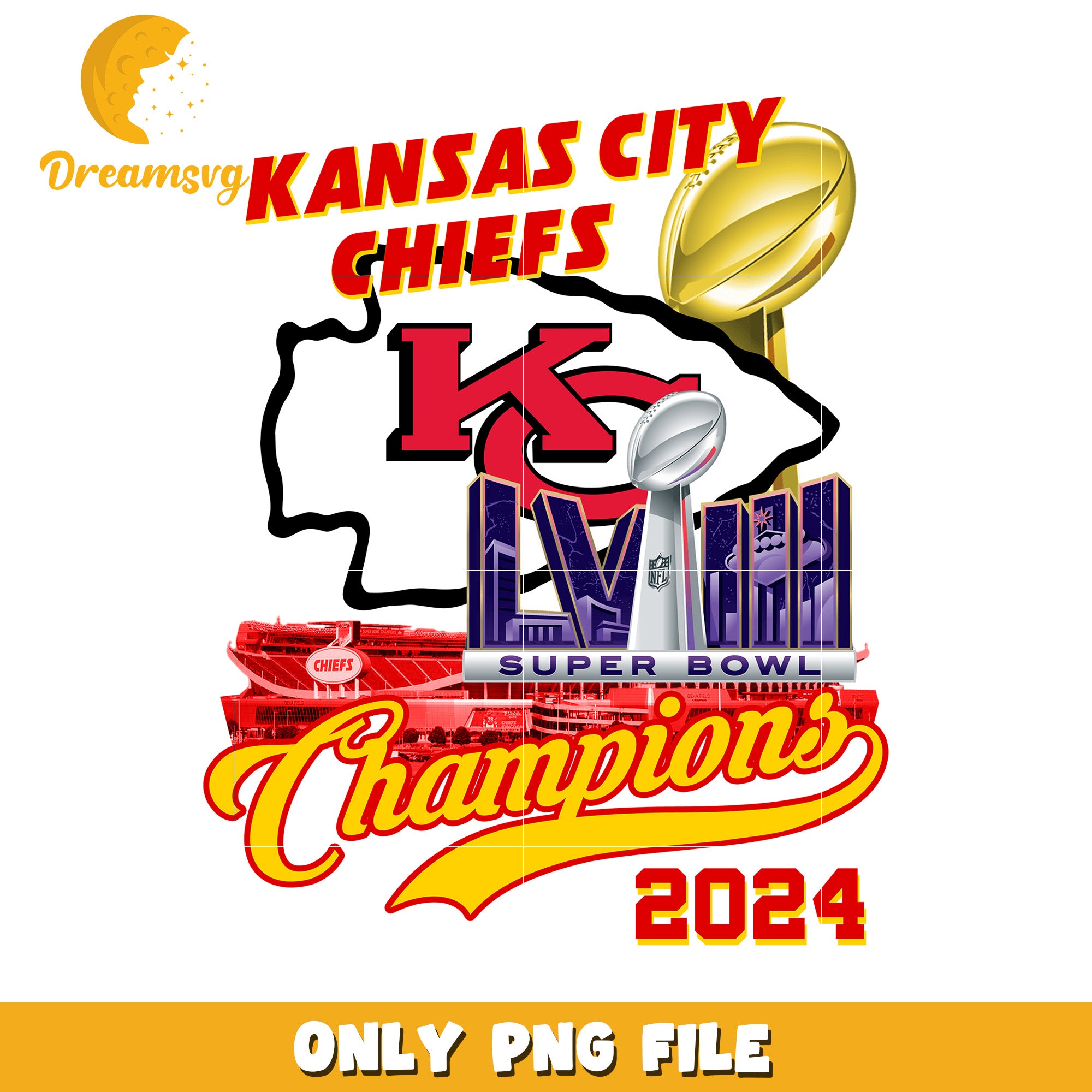 Kansas City Chiefs Super Bowl Champions PNG 2024 – DreamSVG Store