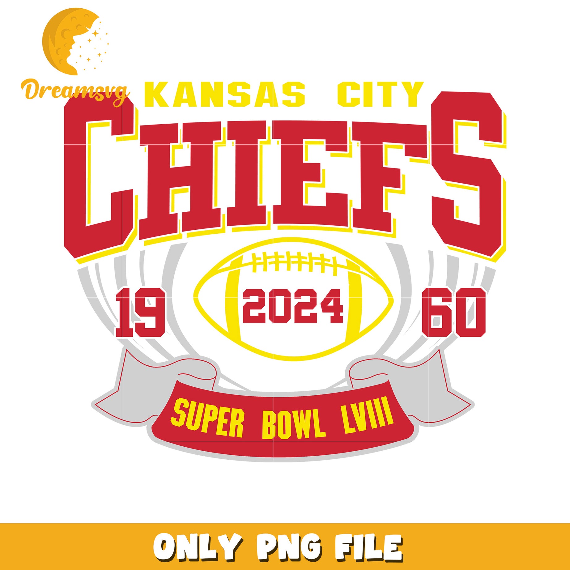 Kansas City Chiefs Super Bowl LVIII PNG Design 2024