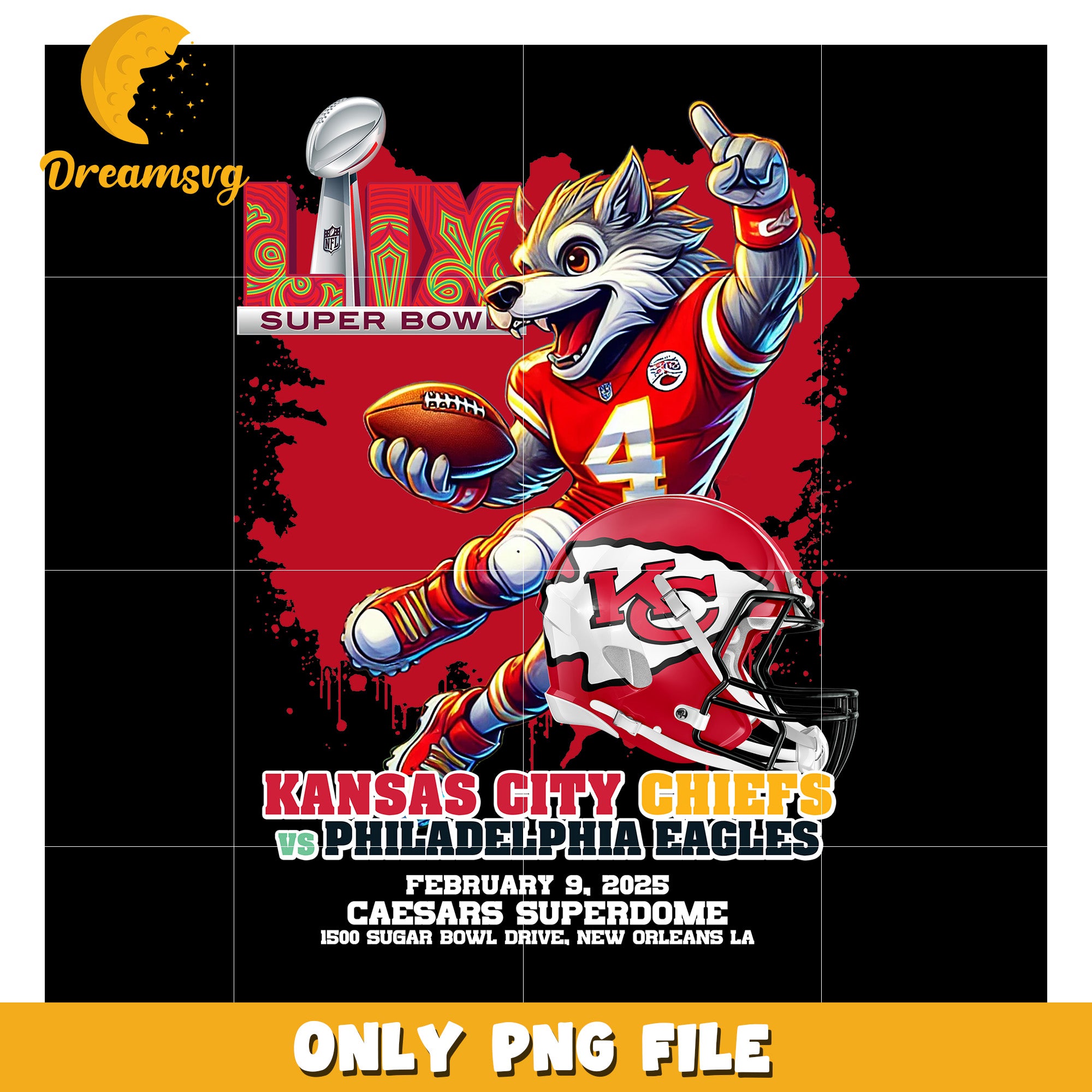 Kansas City Chiefs vs Eagles Super Bowl PNG Design – DreamSVG Store