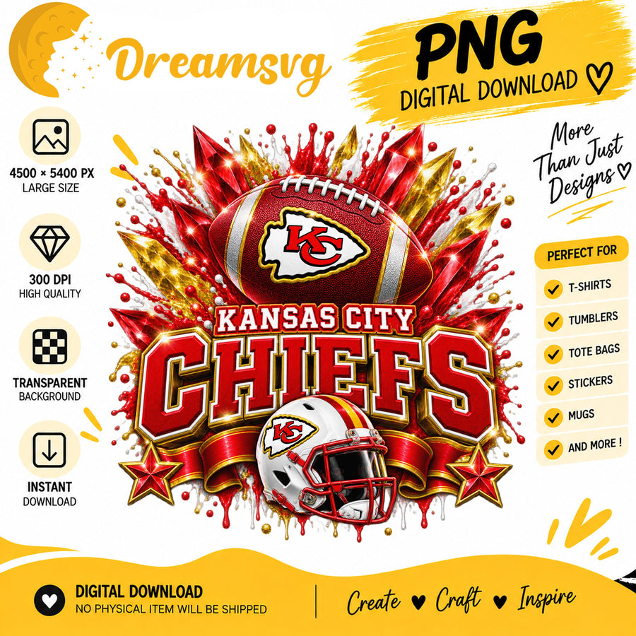 Kansas City Chiefs NFL Football Helmet Crystal Splash PNG
