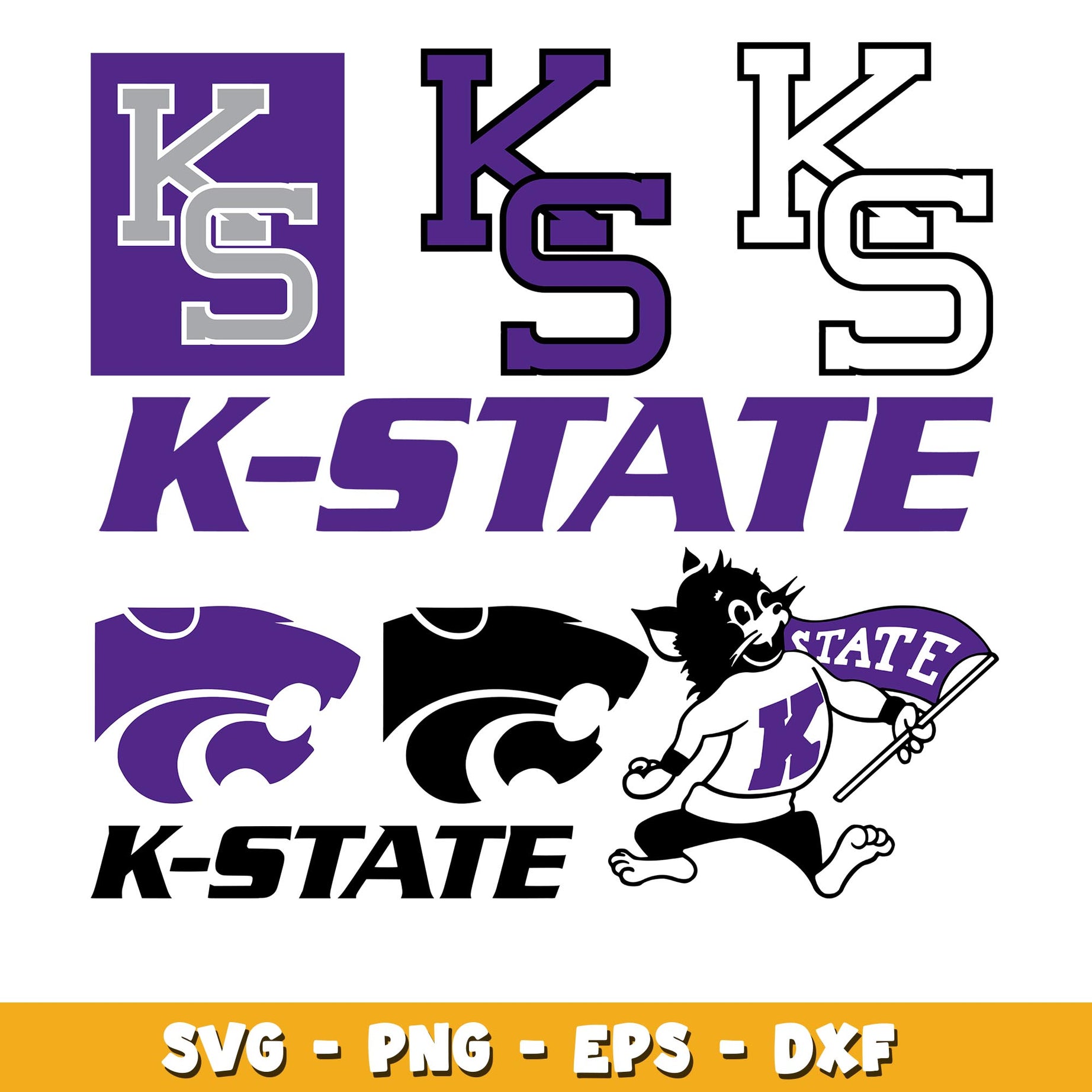 Ksu Letters Kansas State Wildcats Bundle svg, Kansas State Wildcats logo svg, ncaa ...