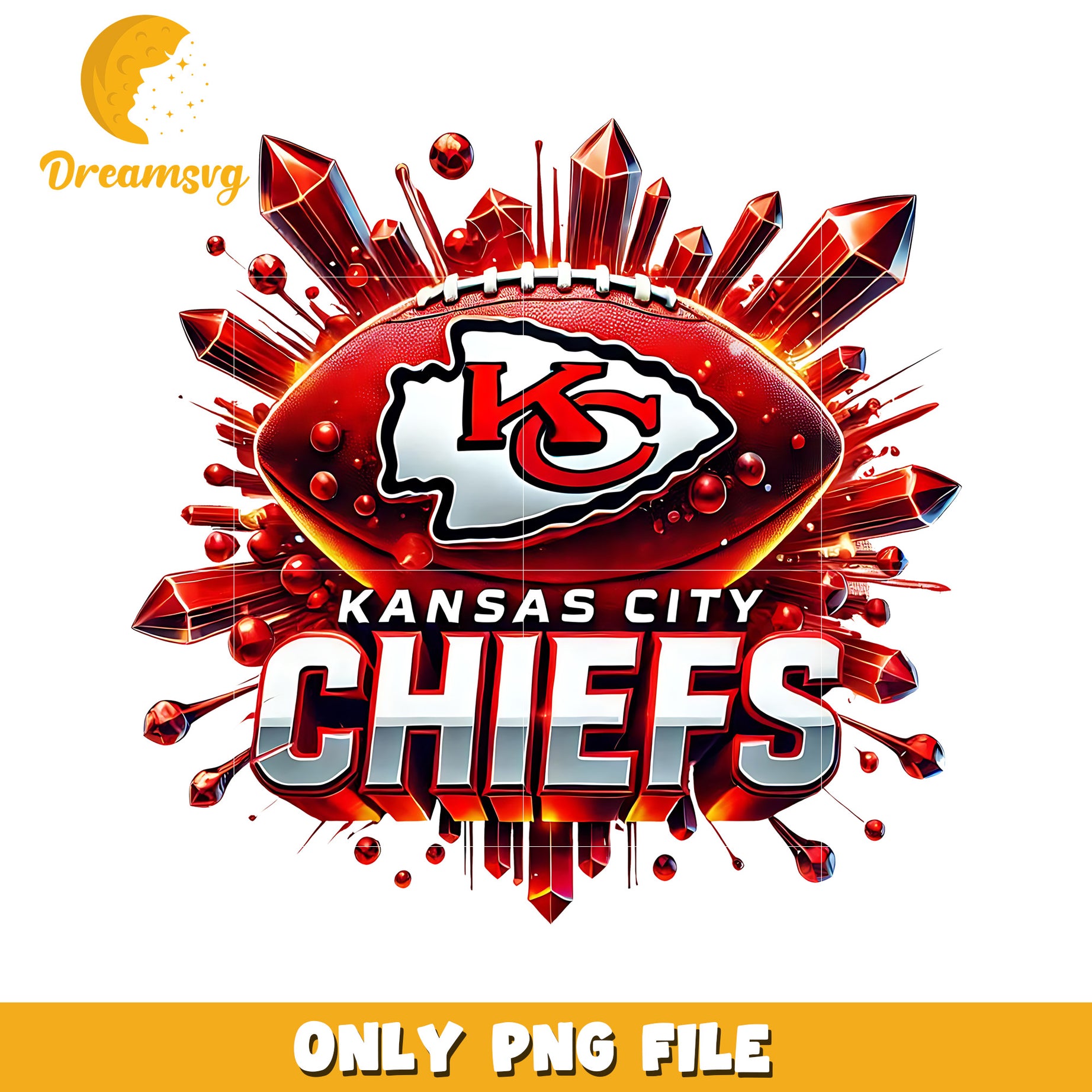 Kansas city chiefs ball design png, nfl balll png, nfl teams png