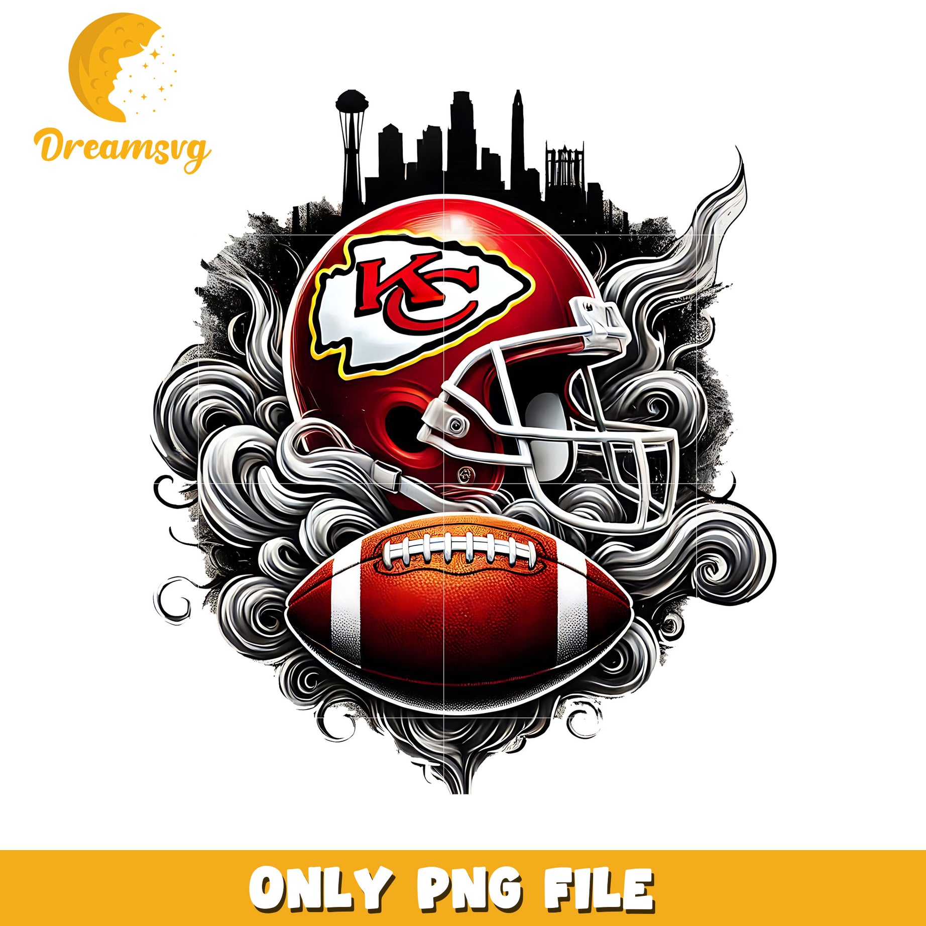 Kansas city chiefs helmet and ball png, nfl mvp png, nfl helmet png