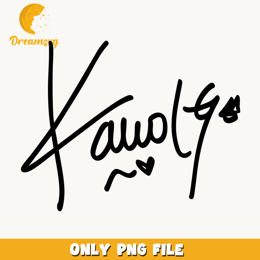 Karol G Autograph PNG, Latin Pop Signature, Fan PNG