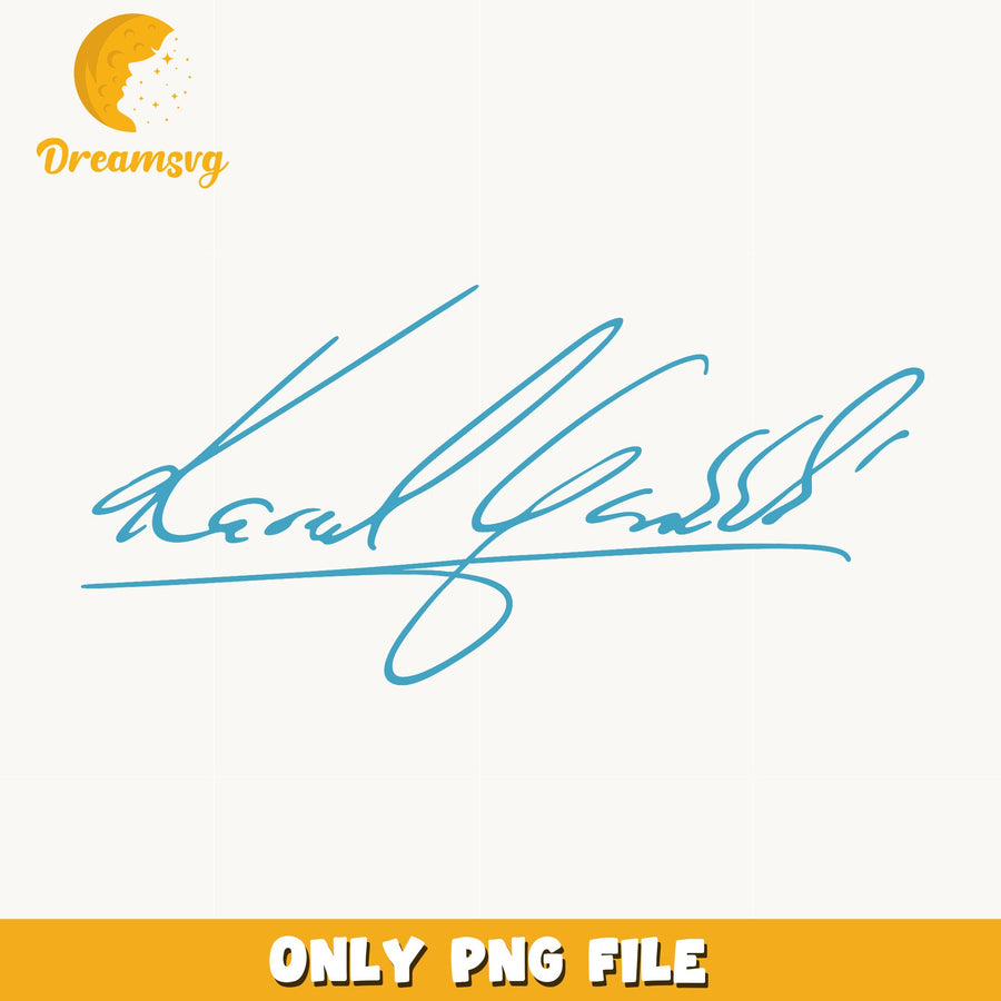 Karol G Blue Signature PNG, Latin Pop Artist, Fan PNG