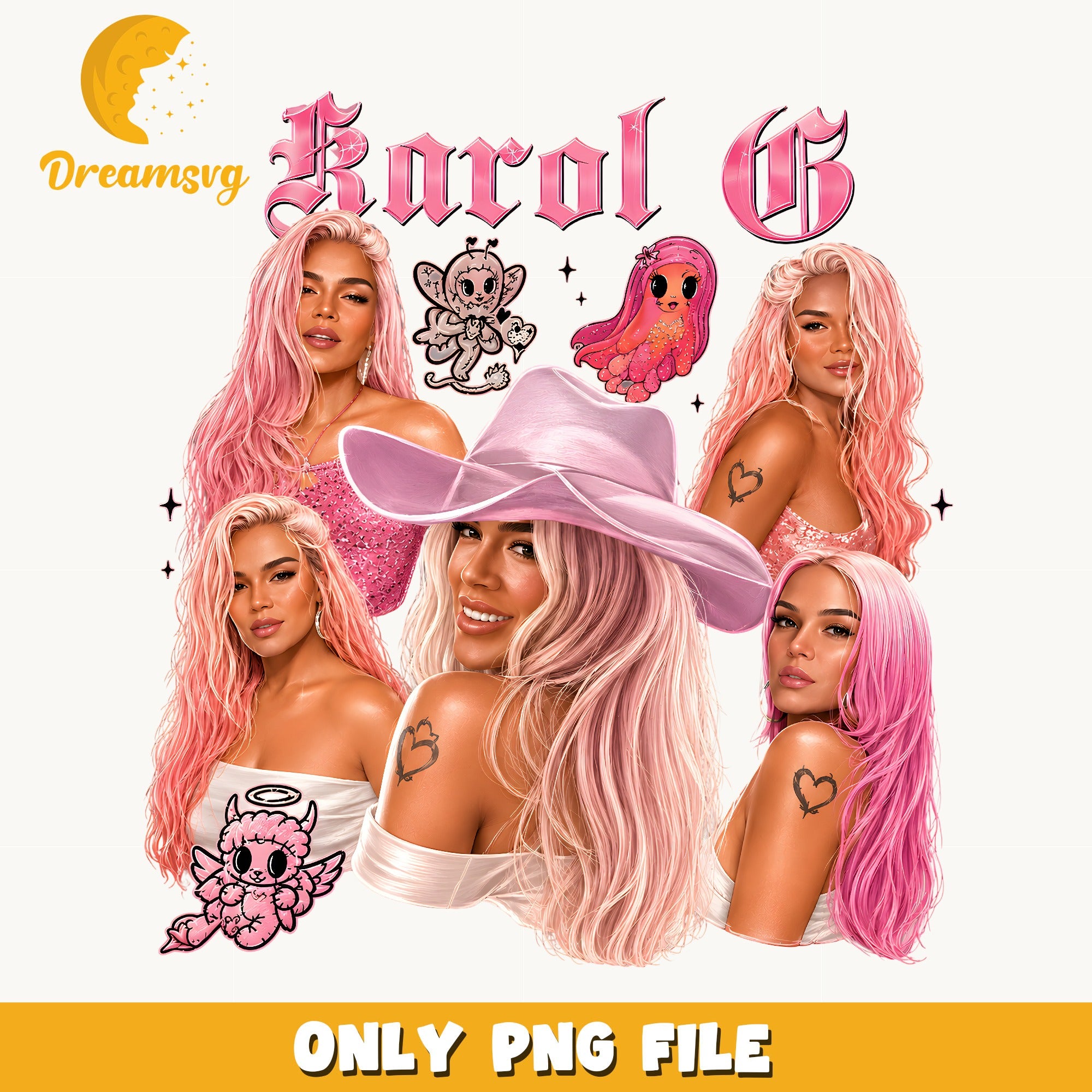 Karol G PNG Bundle, Music Singer Fan Art PNG, Bichota PNG