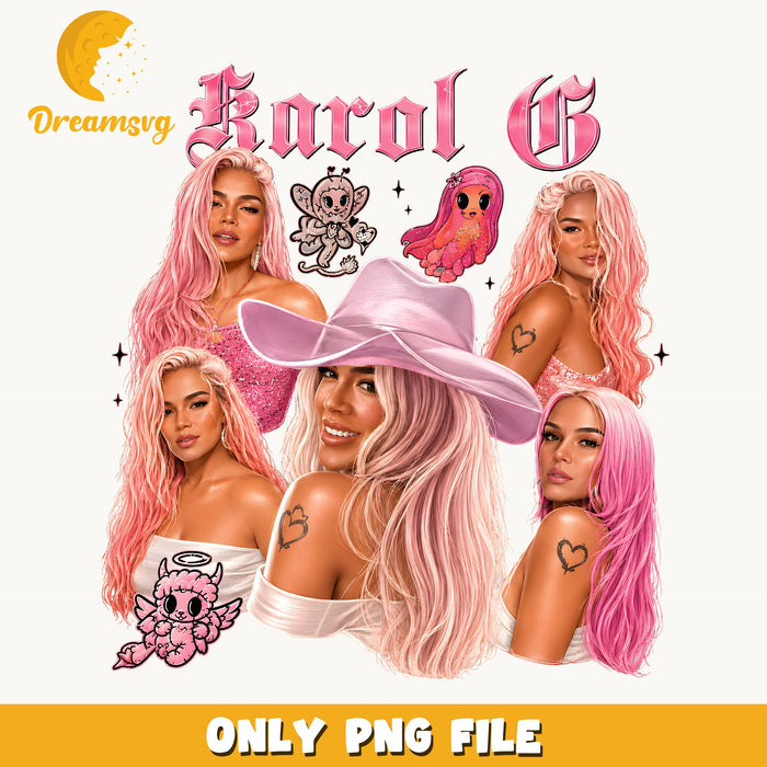 Karol G PNG Bundle, Music Singer Fan Art PNG, Bichota PNG