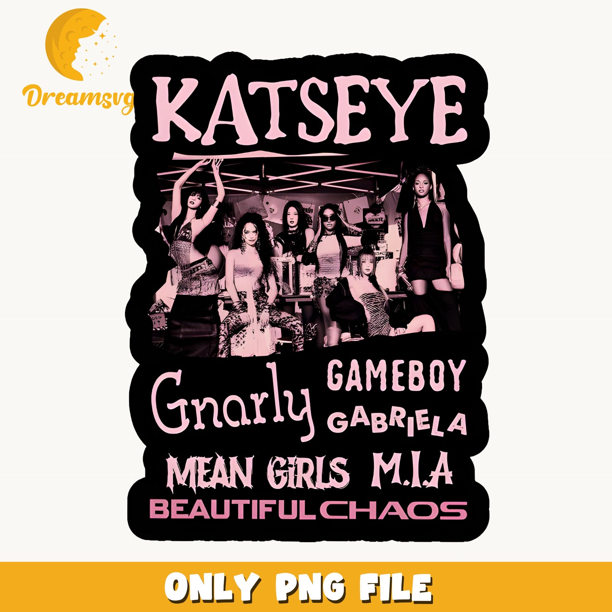 Katseye Beautiful Chaos PNG, Kpop Girl Group PNG, Fan Art PNG