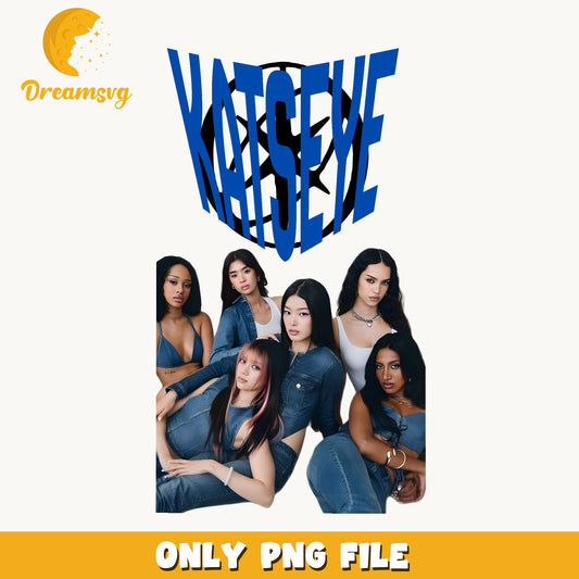 Katseye Blue Logo Denim PNG, Kpop Group, Fan PNG