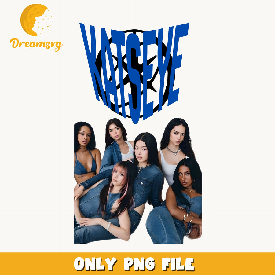Katseye Blue Logo Denim PNG, Kpop Group, Fan PNG