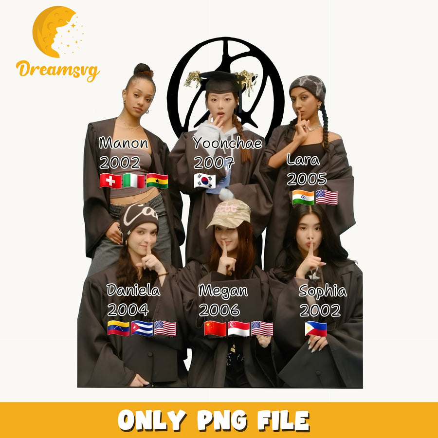 Katseye Brown Robes PNG, Kpop Six Members, Fan PNG