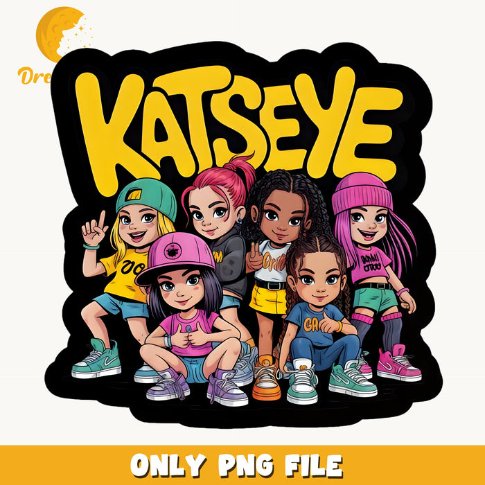 Katseye Chibi Hip Hop PNG, Kpop Girl Squad, Fan PNG