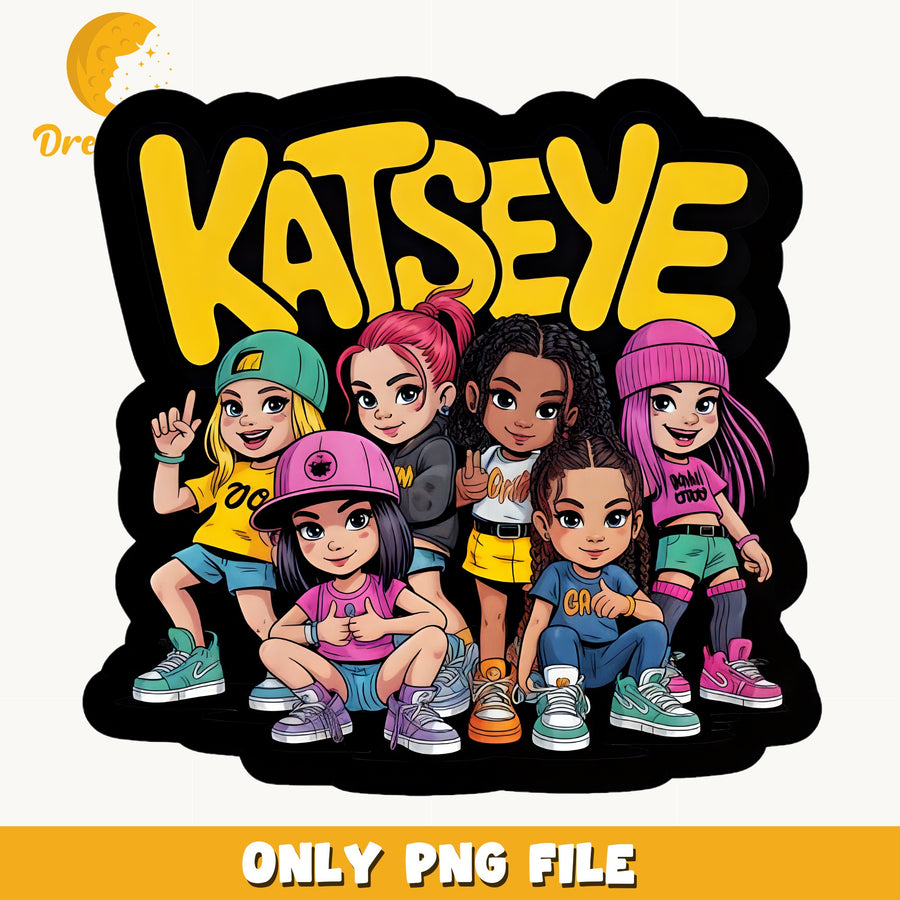 Katseye Chibi Hip Hop PNG, Kpop Girl Squad, Fan PNG