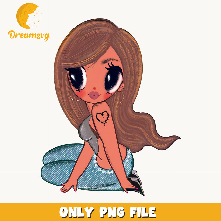 Katseye Chibi Solo Sitting PNG, Kpop Fan Art, Star PNG